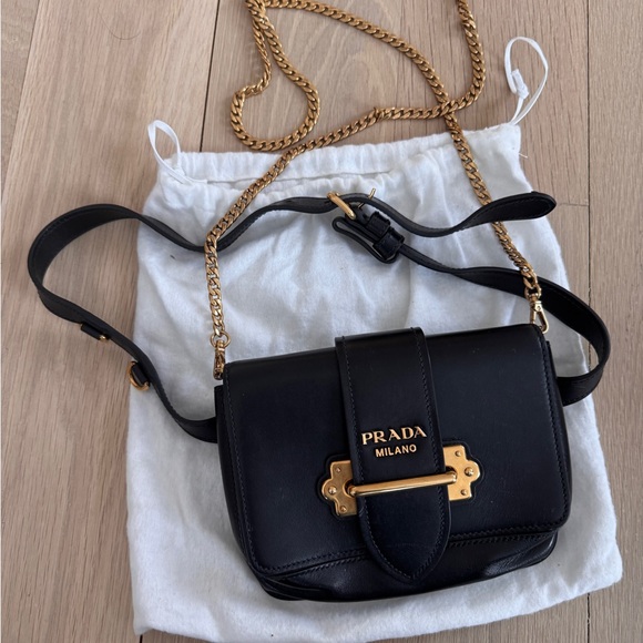 Prada Black Cahier Belt bag/ Crossbody Bag with Gold Chain - Picture 1 of 1